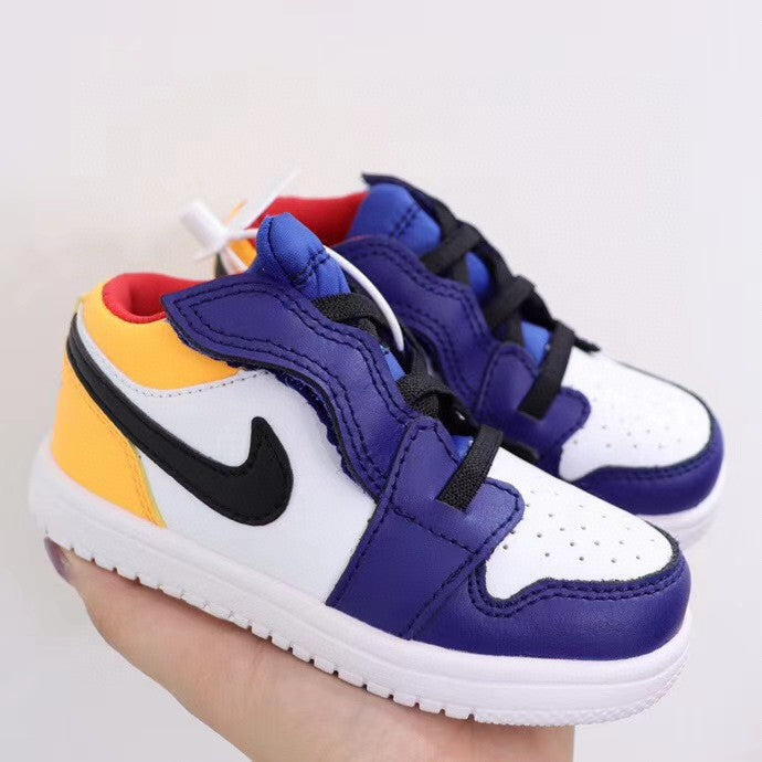 Jordan low top elastic band" white, yellow, blue"