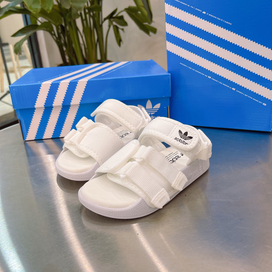 Adidas clover hook and loop beach sandals" white"