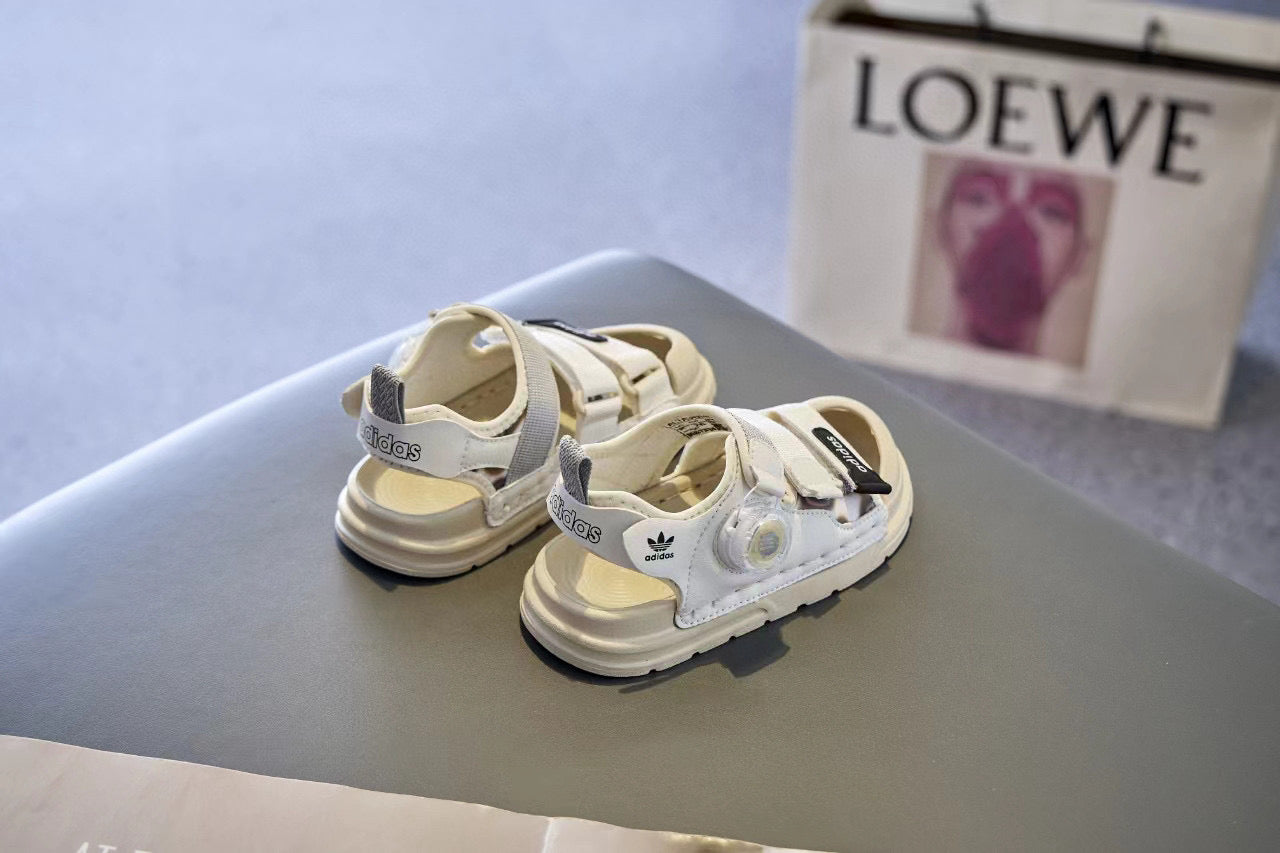 Adidas swivel buckle toe sandals " cream"