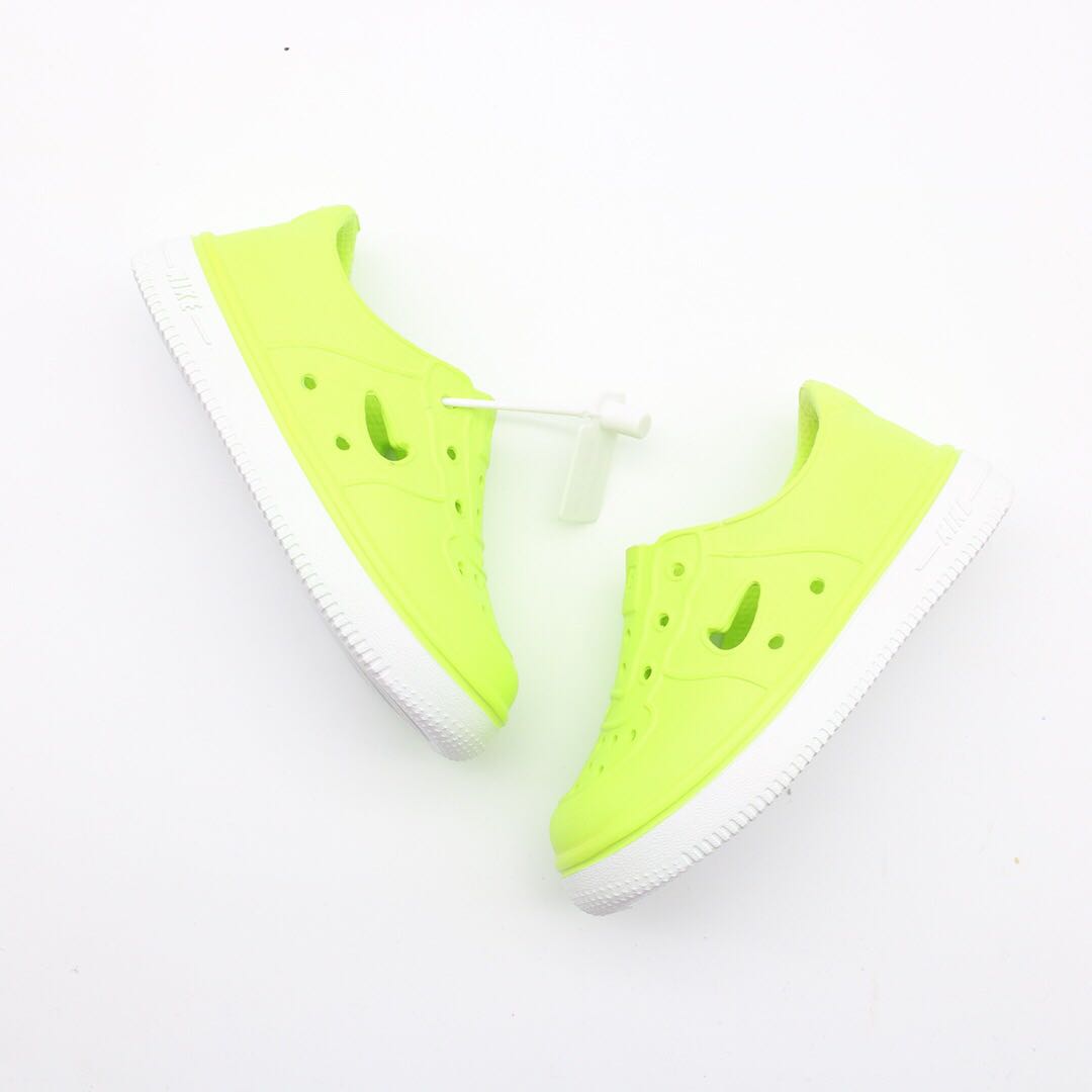 Nike Air Force Hole Shoes Beach Sandals" neon yellow-green"