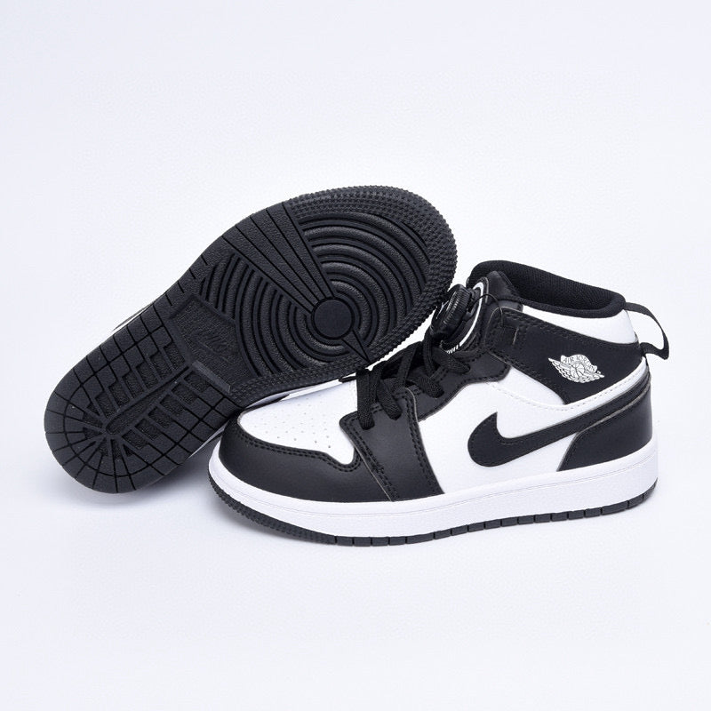 Joe 1 rotating button high top children's shoes" black, white"