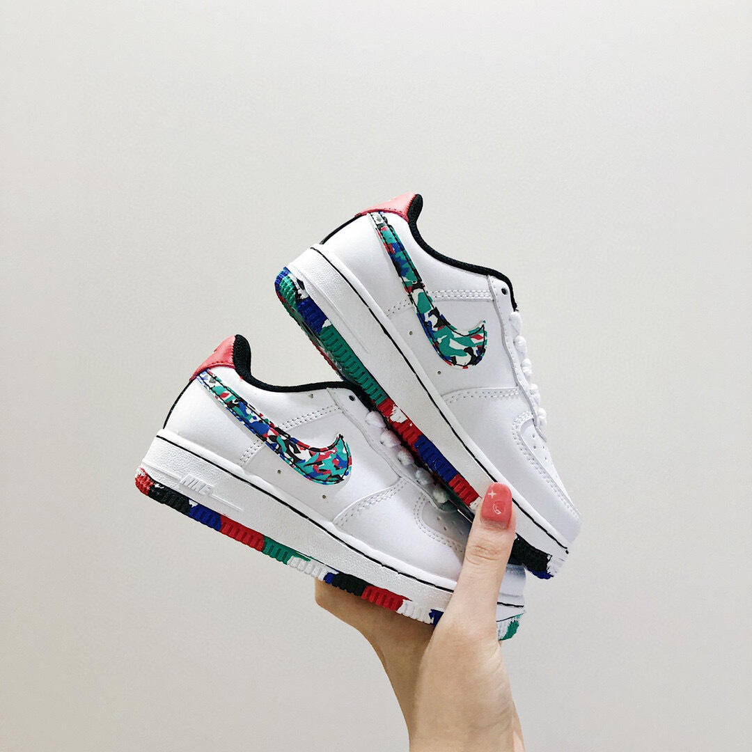 Air Force low-top lace-up sneakers" white"