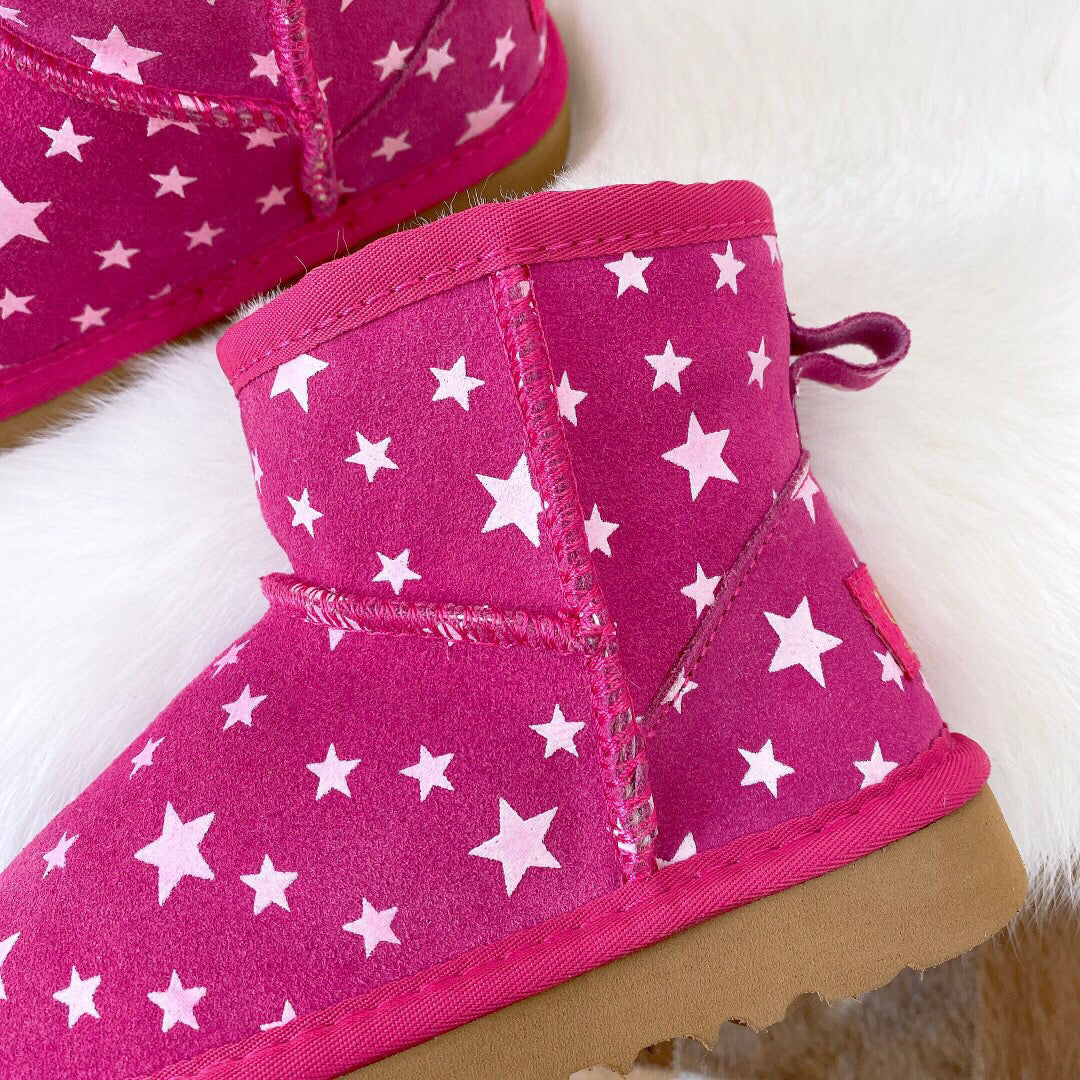 UGG5854 luminous little star children's shoes"fuchsia "