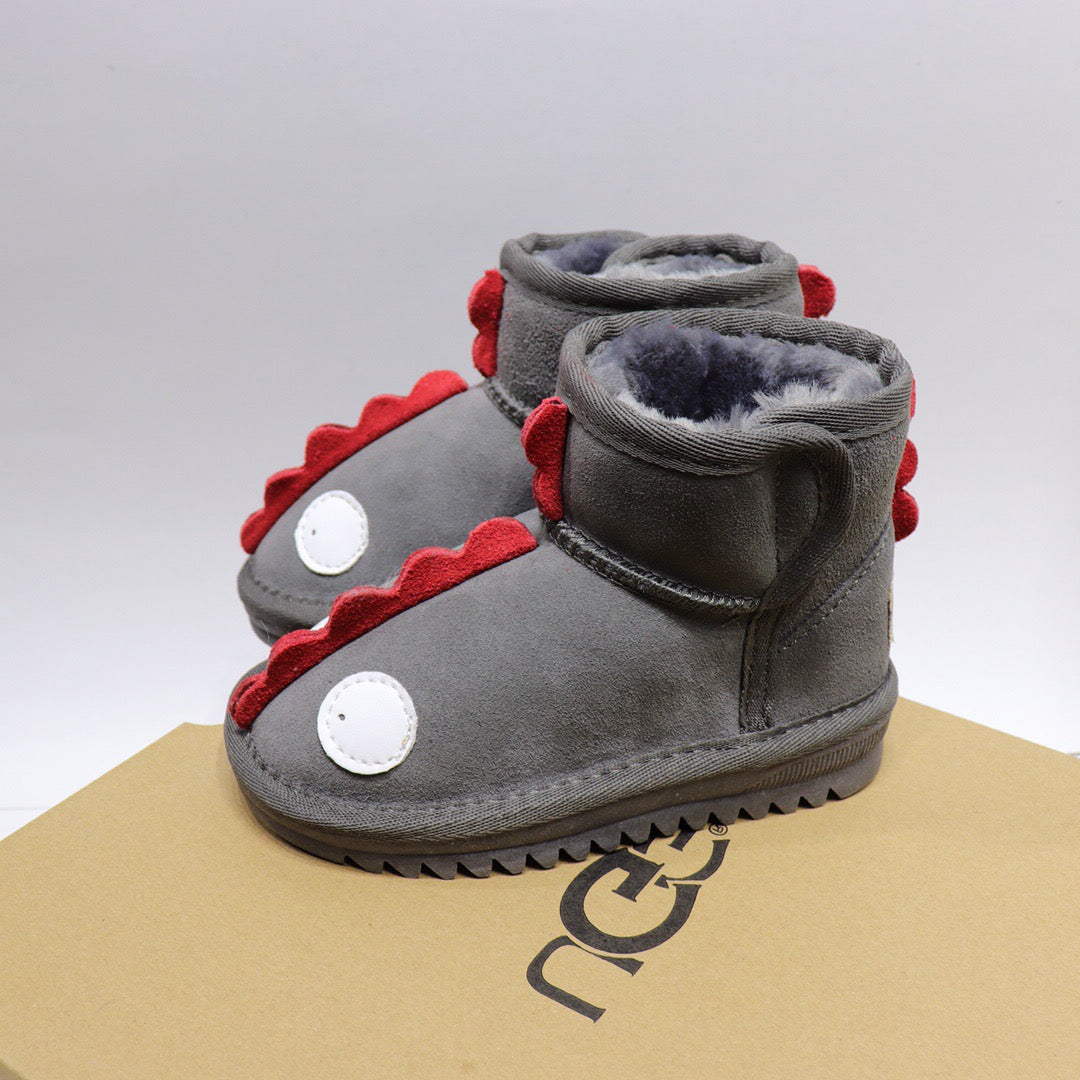 Ugg Velcro Dinosaur Children's Snow Boots" gray"