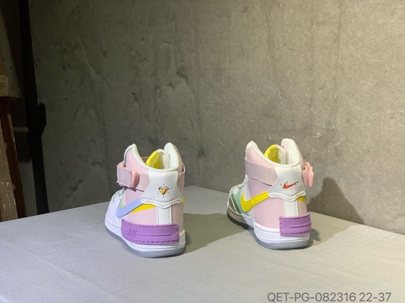 High-top Macaron Air Force" white, pink"