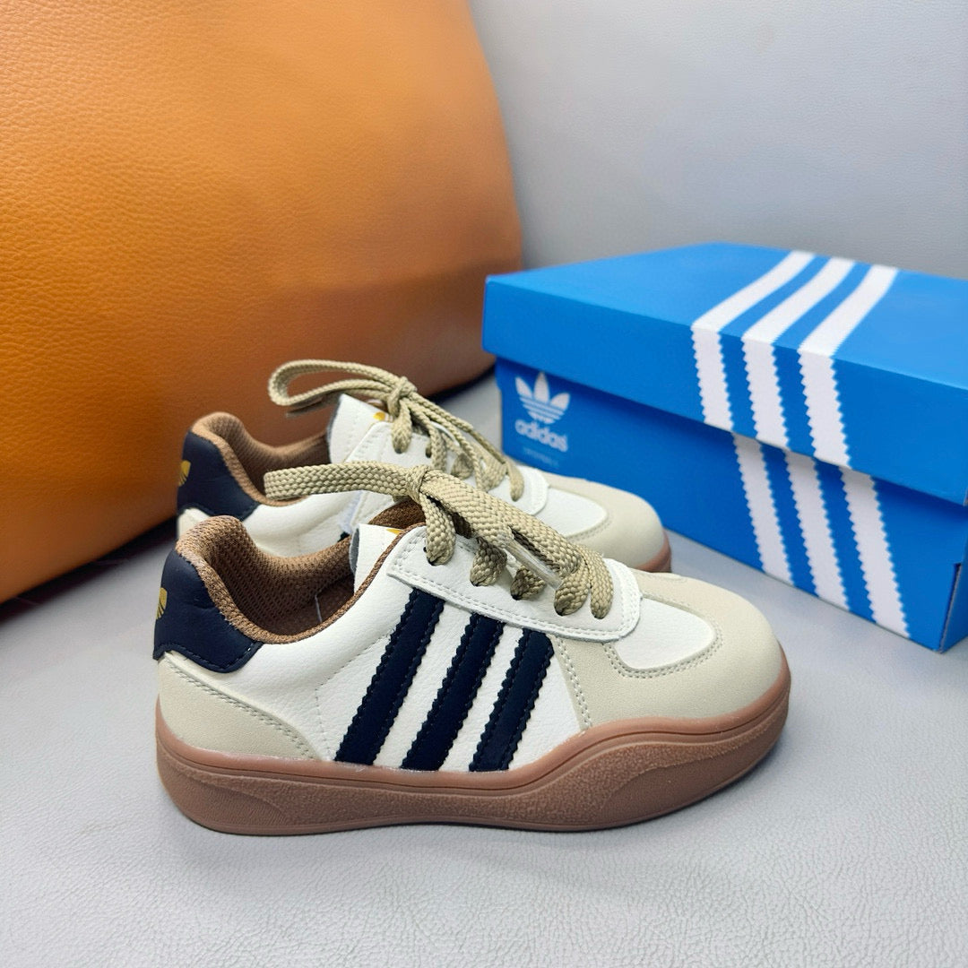 Adidas third generation children's German training shoes" white, gray, navy"