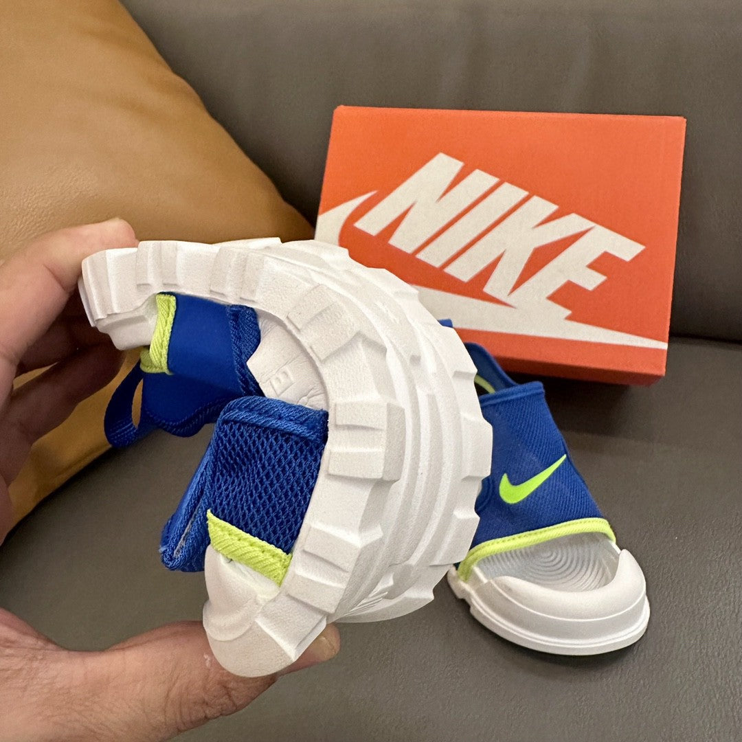 NK cute little closed toe mesh sandals" blue"