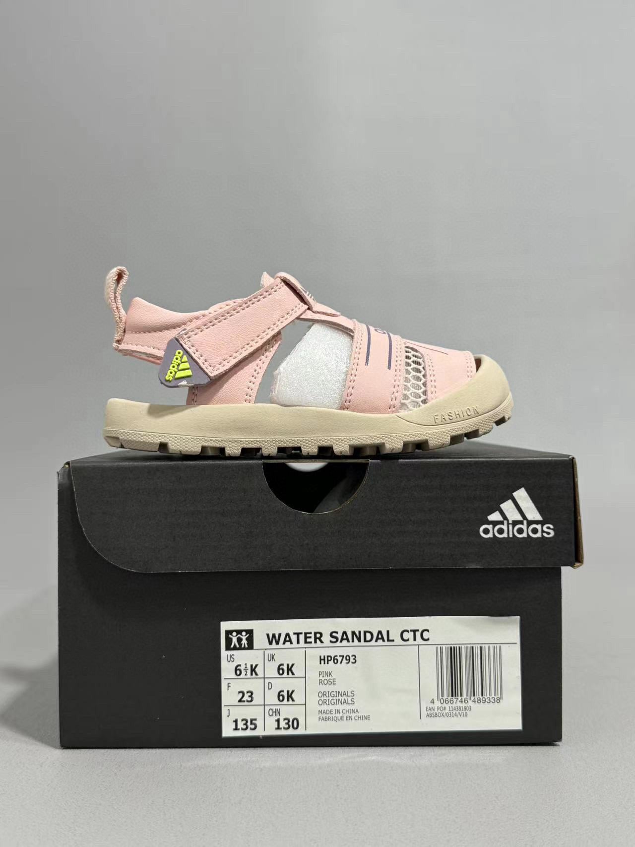 Adidas hollow Velcro sandals" pink"