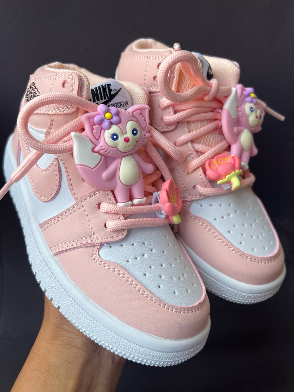 Joe One Cartoon Doll Accessories High Top Sneakers " baby pink"