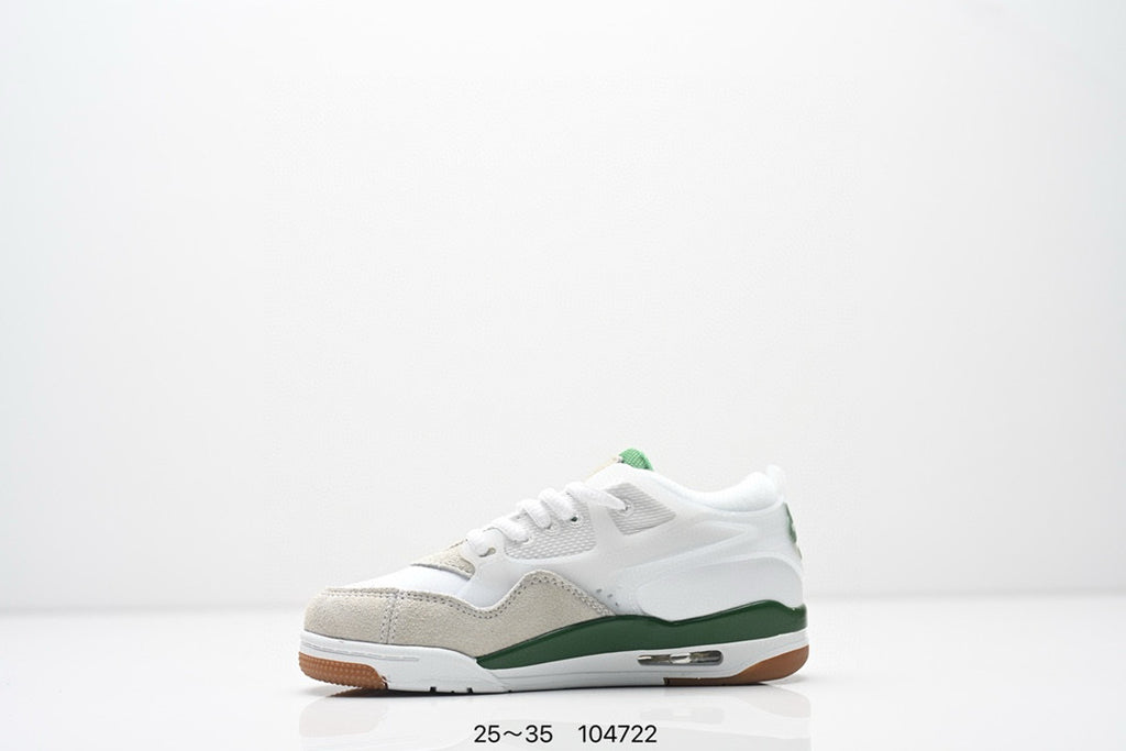 Jordan 4 low-top air cushion basketball shoes" white, green"