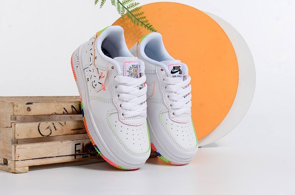 Air Force low-top lace-up sneakers" white"