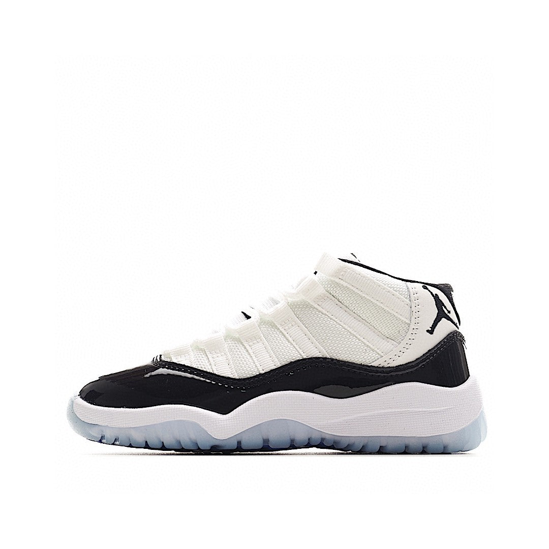 The classic AJ11 is back, mid-top" white, black"
