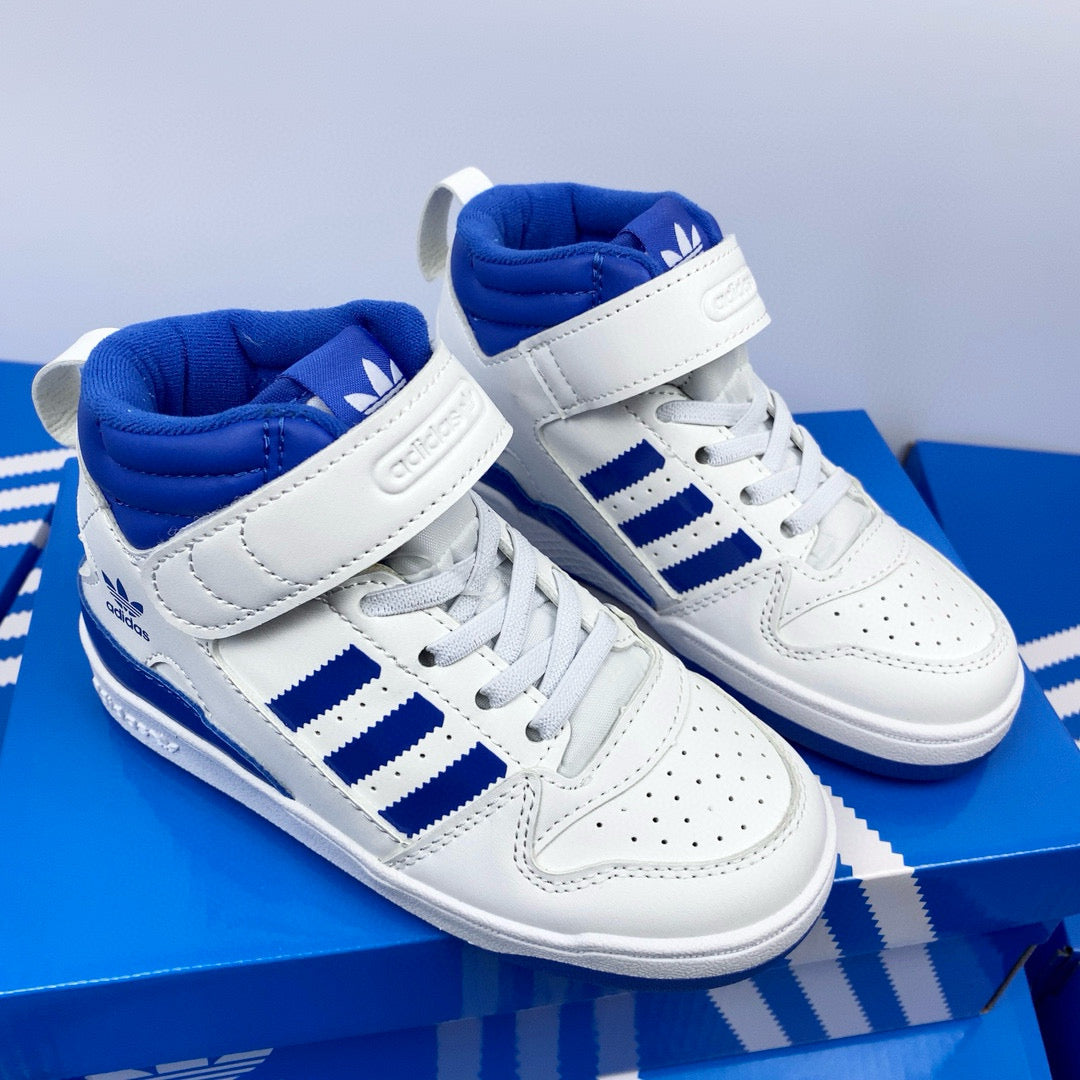 Adidas 84 high-top children's shoes" white, blue"
