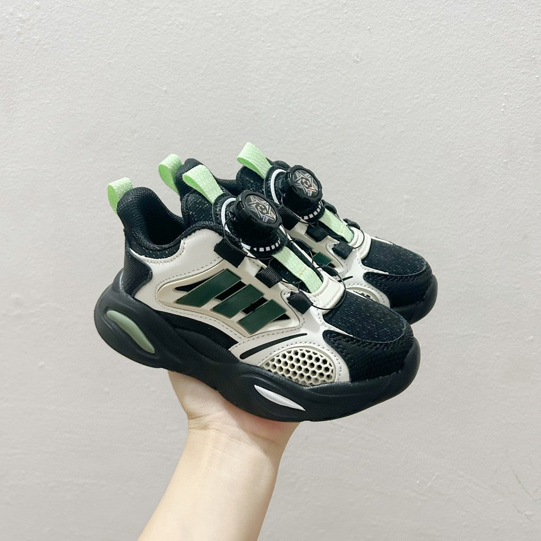 AD rotating button children's shoes" black, olive green"
