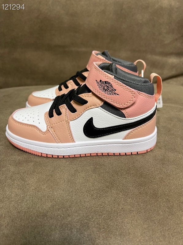 Joe's high-top Velcro children's shoes" white, and peach"