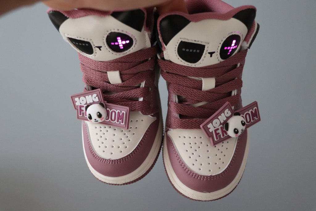 AJ Jordan Panda Light Shoes" cream, dark purple"