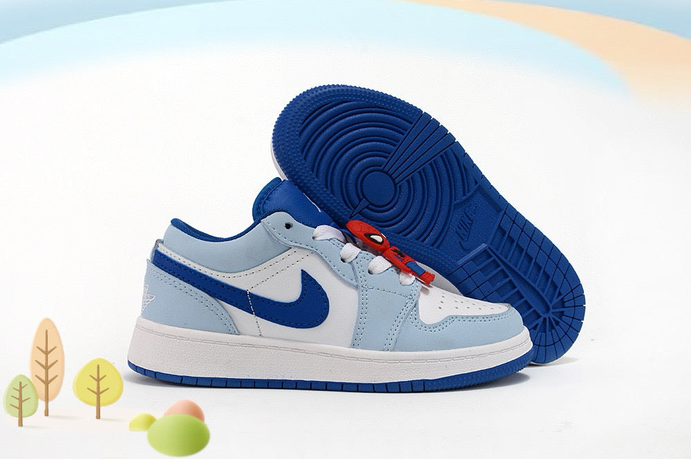 Jordan low-top first generation cartoon children's shoes" white, blue"