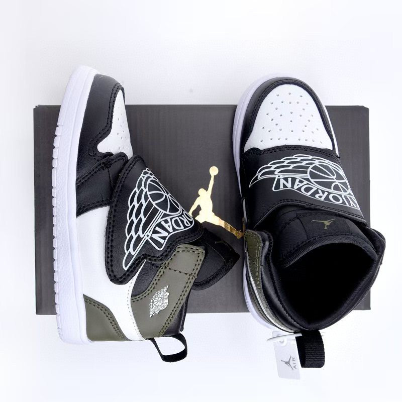 Jordan Wings Kids Shoes" white, black, olive green"