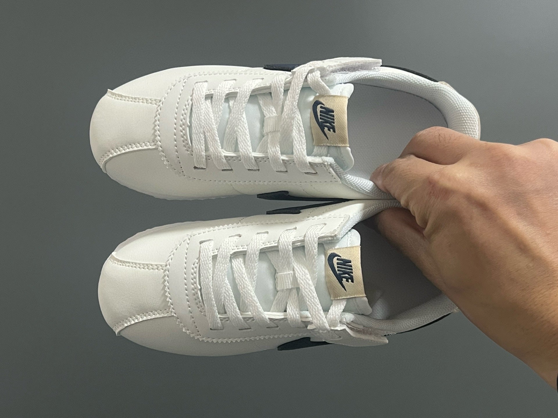 Nike Forrest Gump Classic Velcro Kids Shoes" white, Navy"