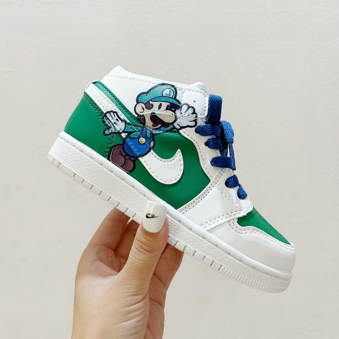 AJ1 Super Mario joint" white, green"
