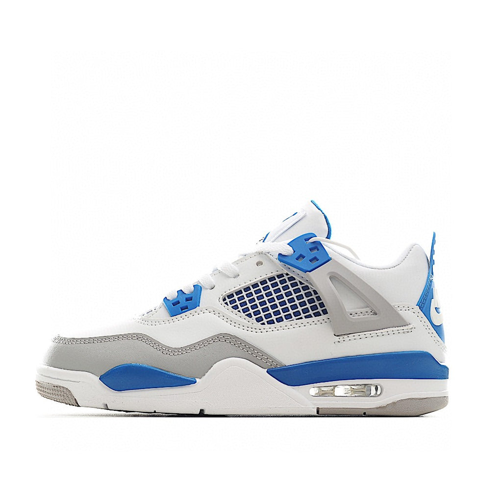NK AJ 4th generation lace-up basketball air cushion children's shoes" white, gray, blue"