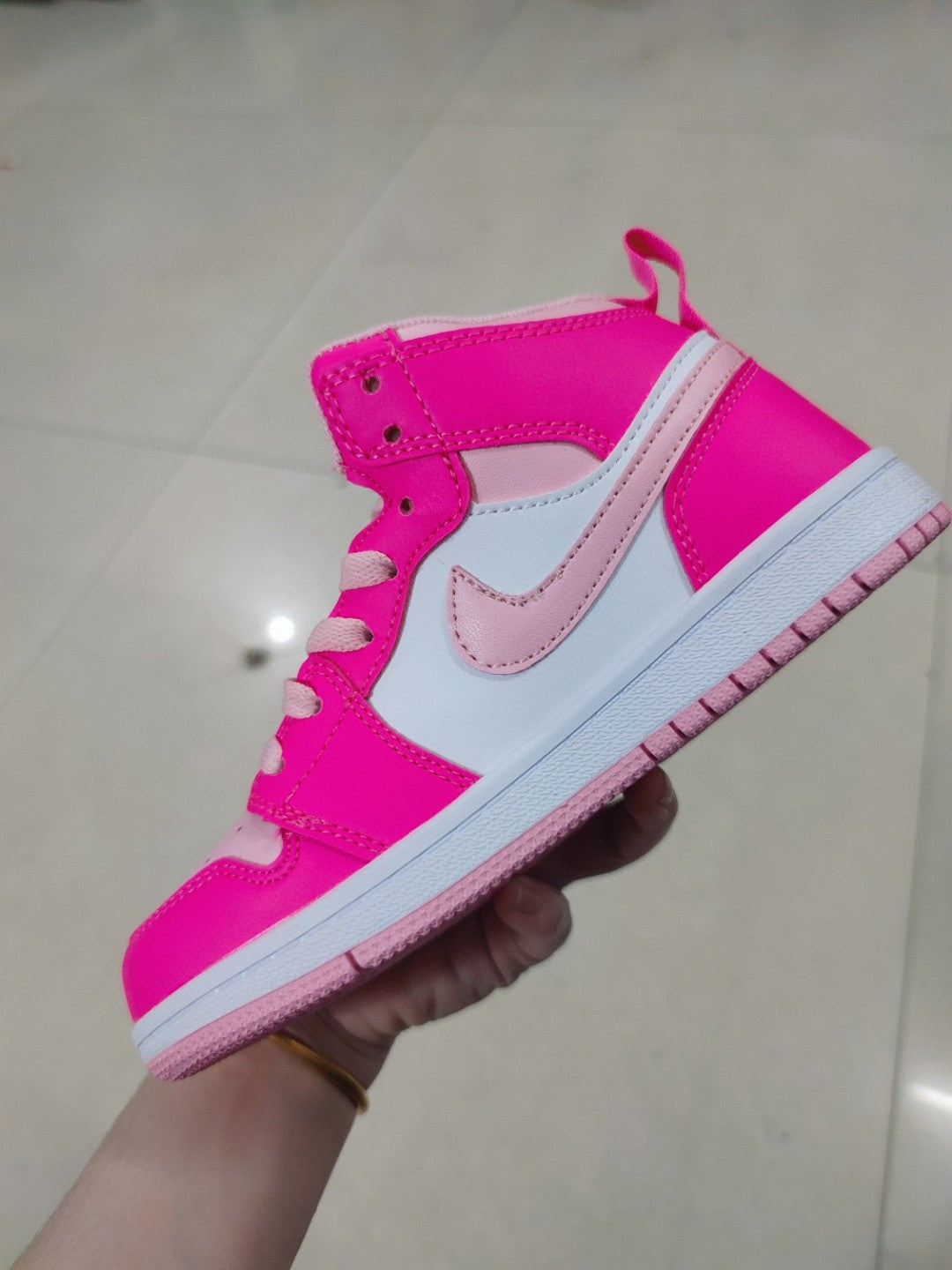 Jordan cartoon doll version children's shoes" pink, white"