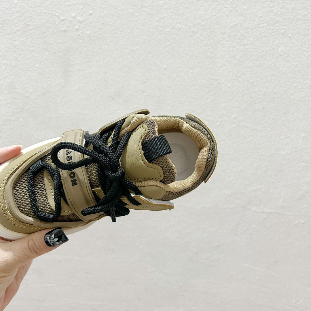 AD Velcro children's casual sneakers" olive brown"