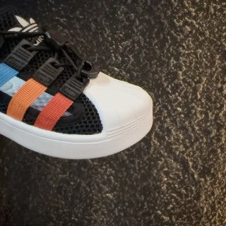 adidas shell toe sandals" black"