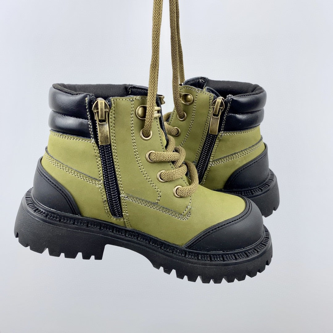 Timberland children's martin boots" olive green"