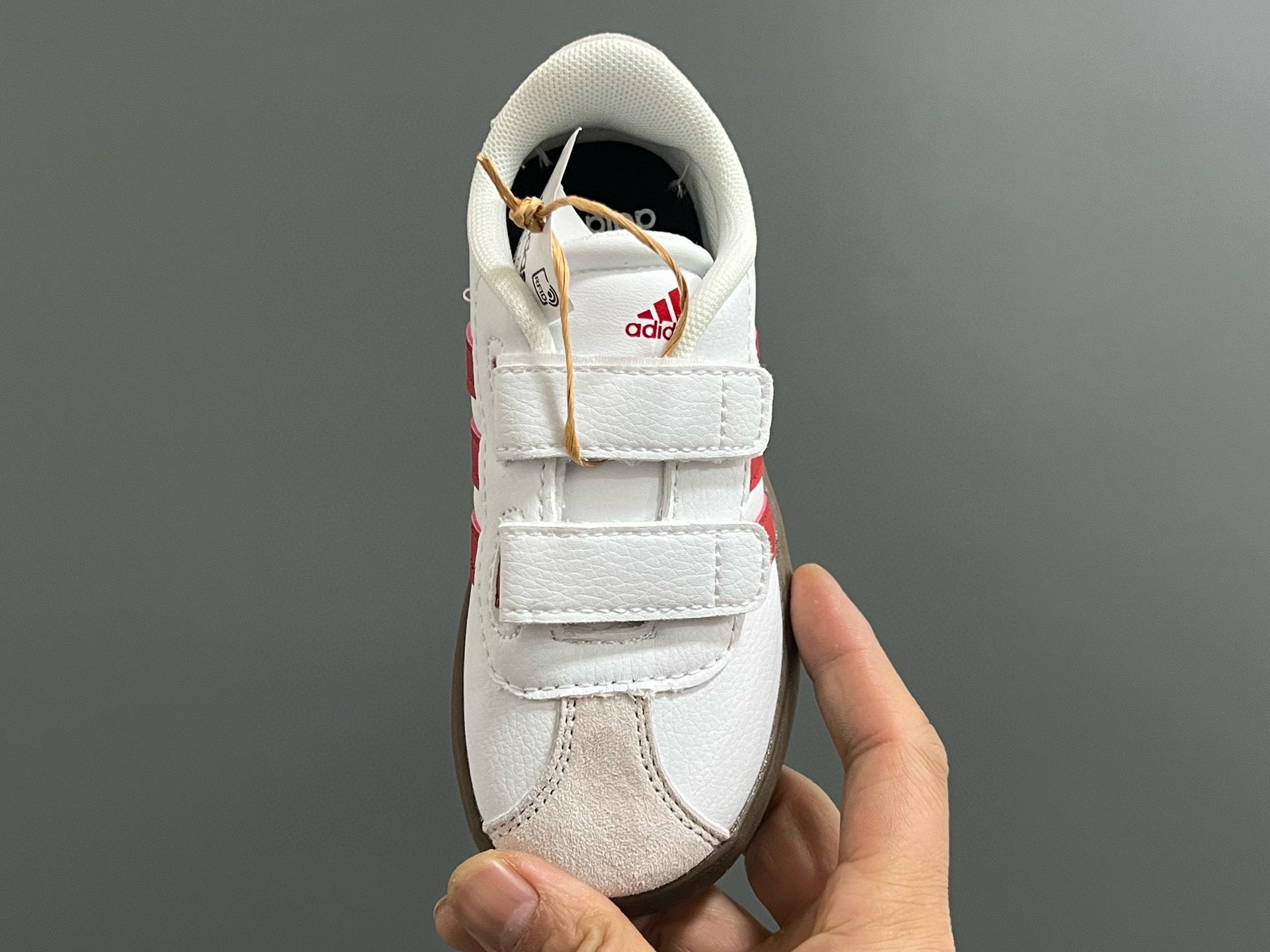Adidas tennis shoes" white, red"