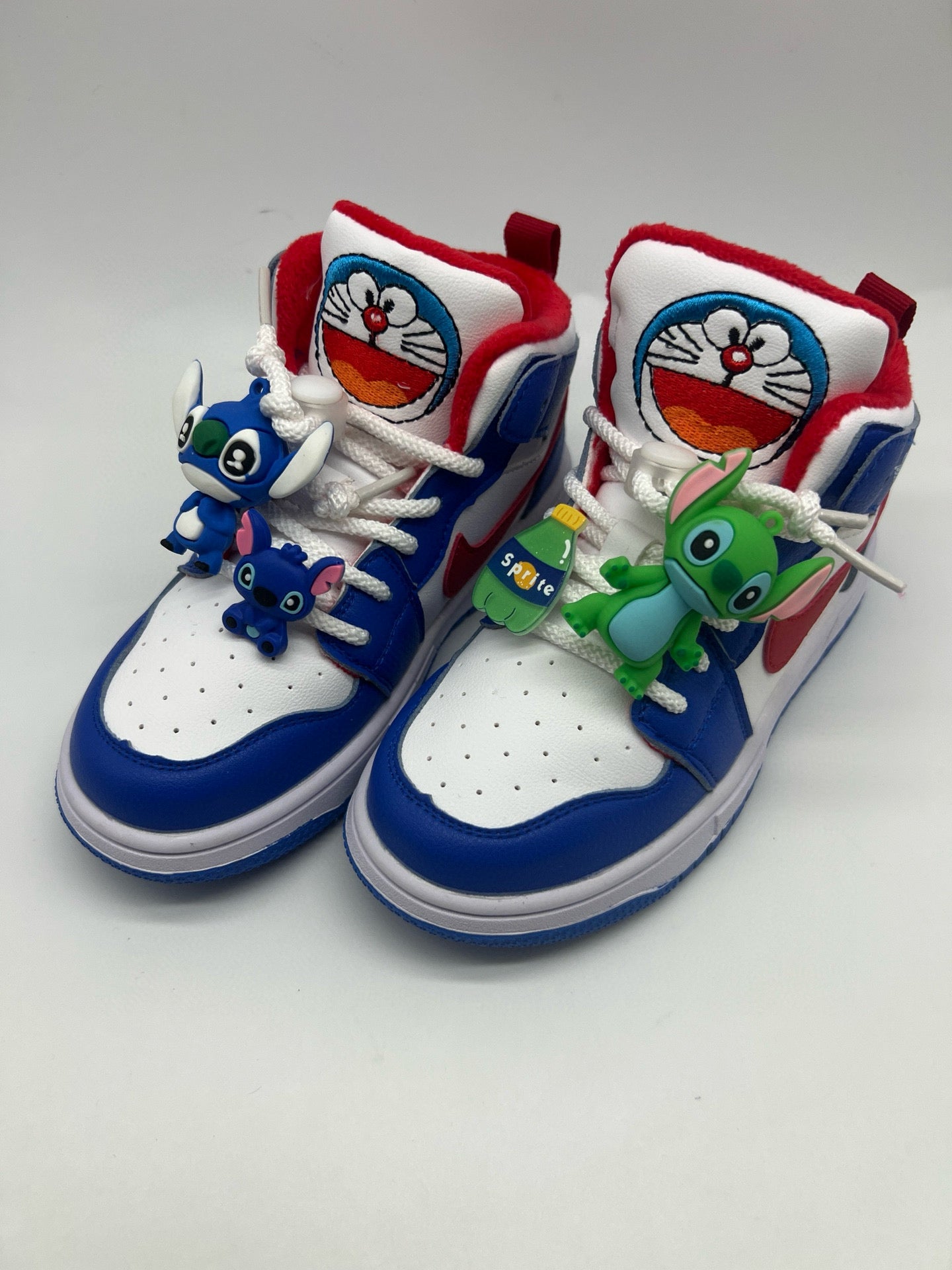 Joe One Cartoon Doll Accessories High Top Sneakers " white, blue"