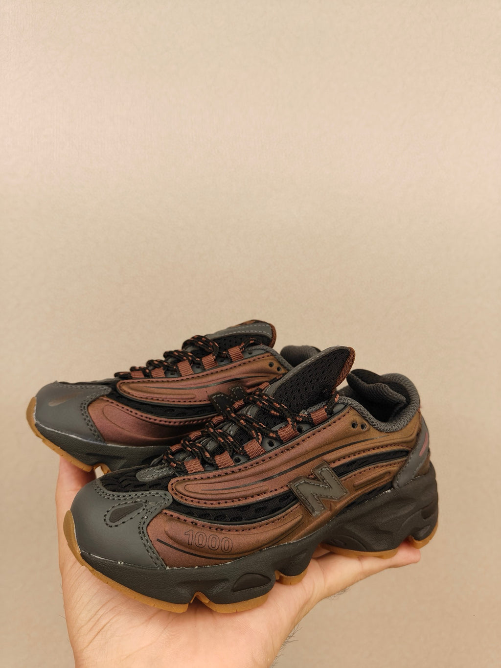 NB1000 lace-up children's shoes" brown"