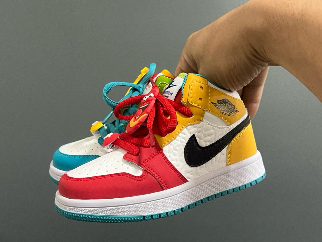 Qiao Yi Zhongbang cartoon funny bug Velcro sneakers"  red, yellow, white, black, turquoise"