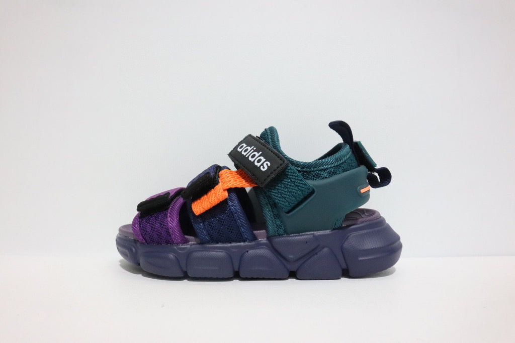 Adidas three velcro sandals "black, green, purple"