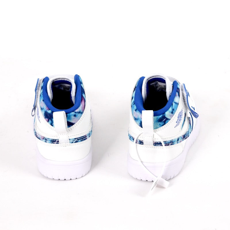Jordan high top elastic band" white, blue"
