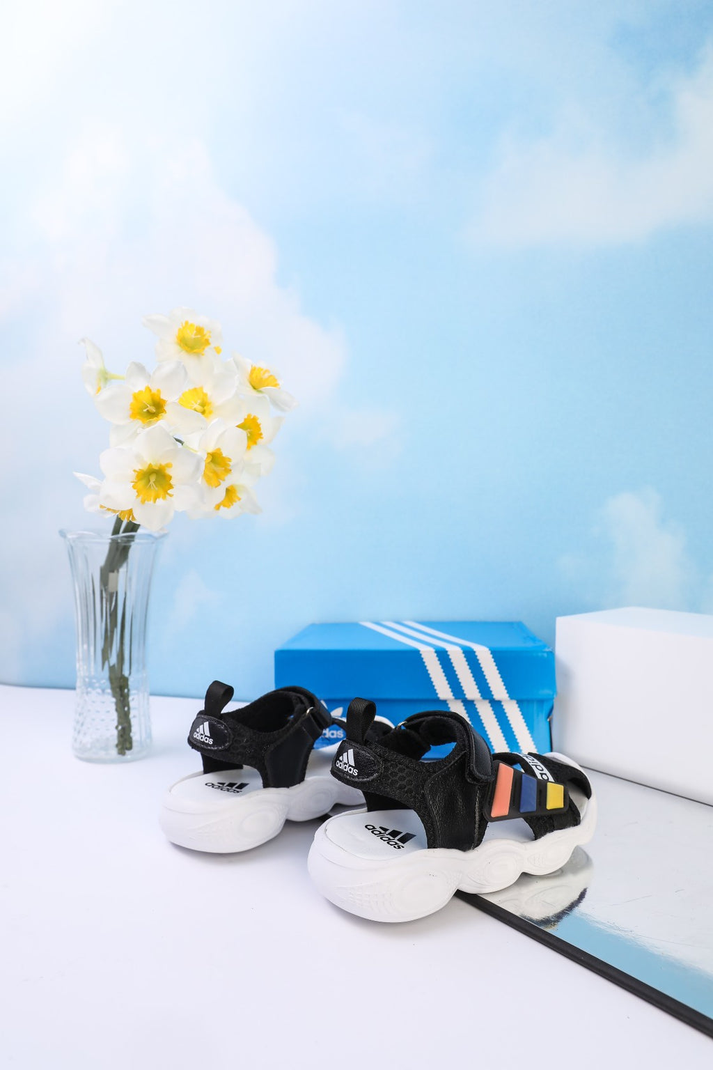 Adidas closed toe sandals" black"