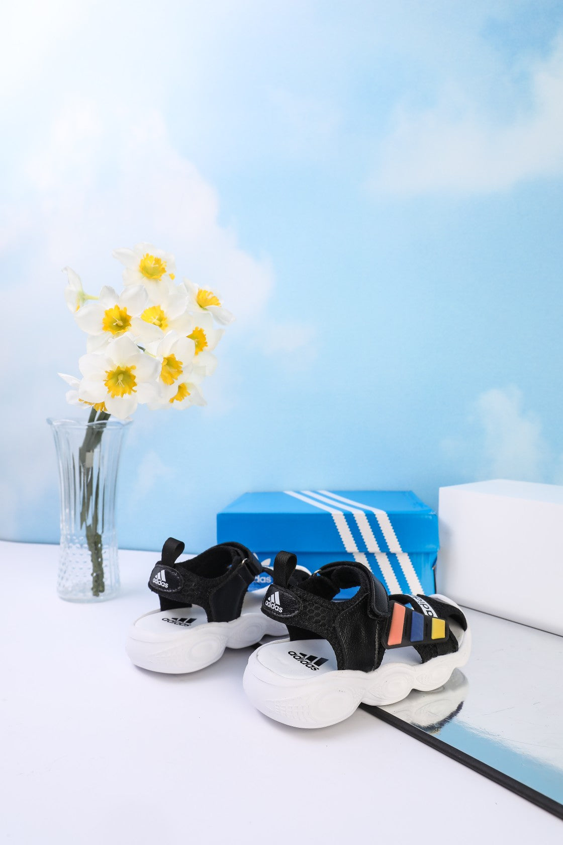 Adidas closed toe sandals" black"