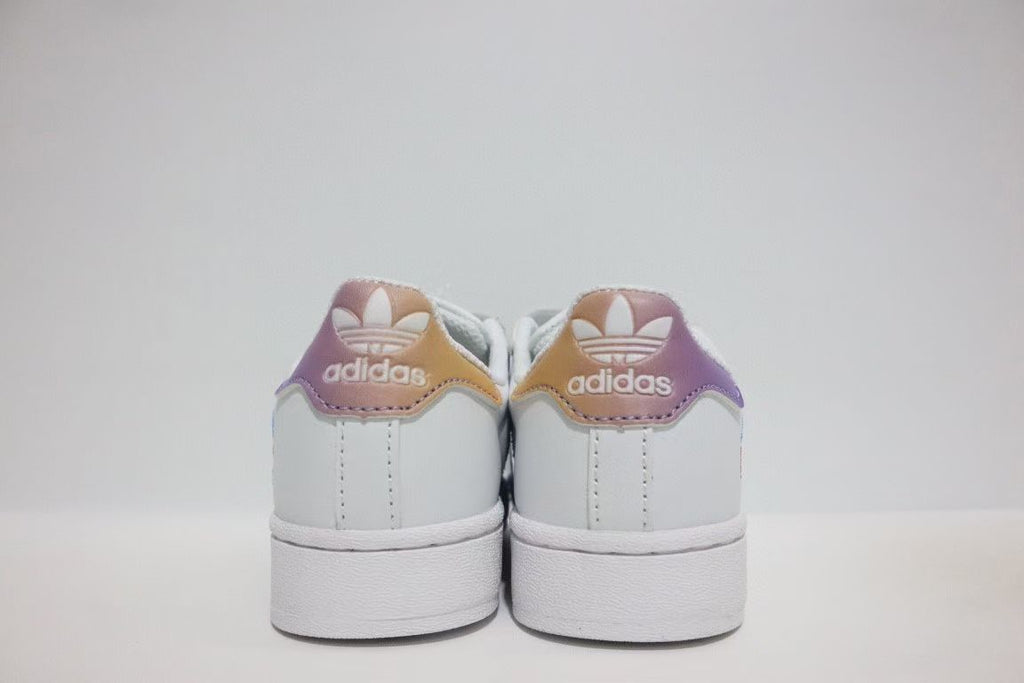 Shell toe two-layer cartoon children's shoes" white, purple"