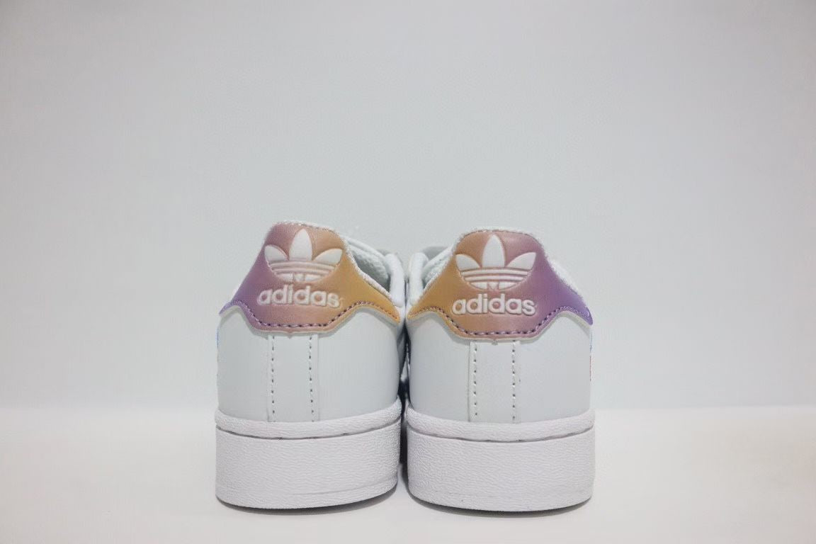 Shell toe two-layer cartoon children's shoes" white, purple"