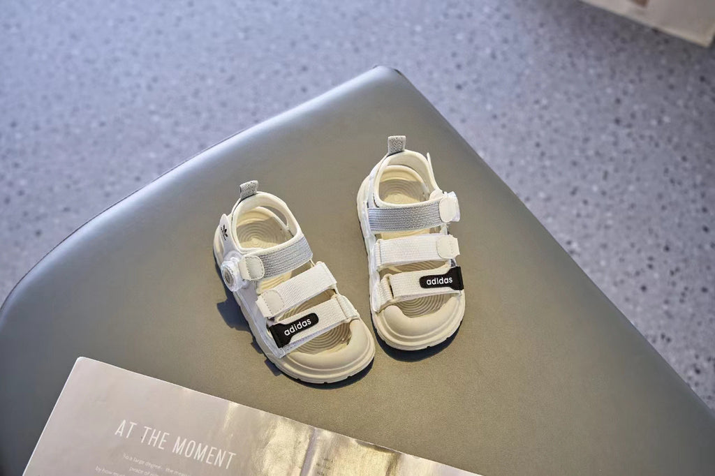 Adidas swivel buckle toe sandals " cream"