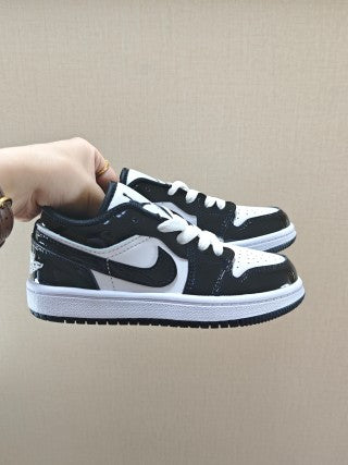 Qiao Yizhuan G version low-top children's lace-up sports shoes" Black"