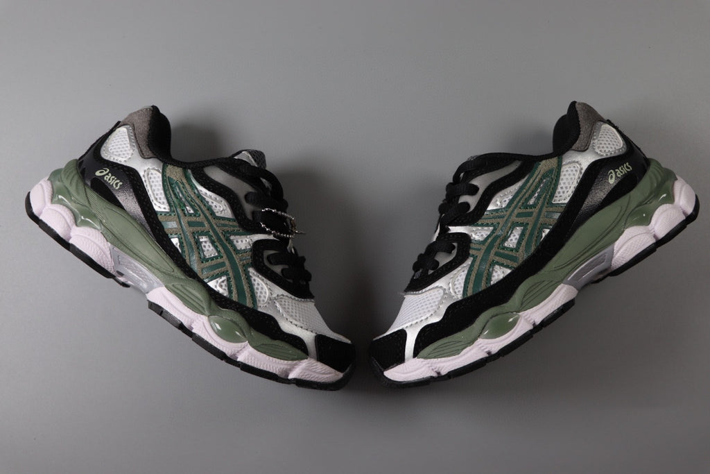 Asics Gel-NYC Professional"   white, black, dark & light  green"