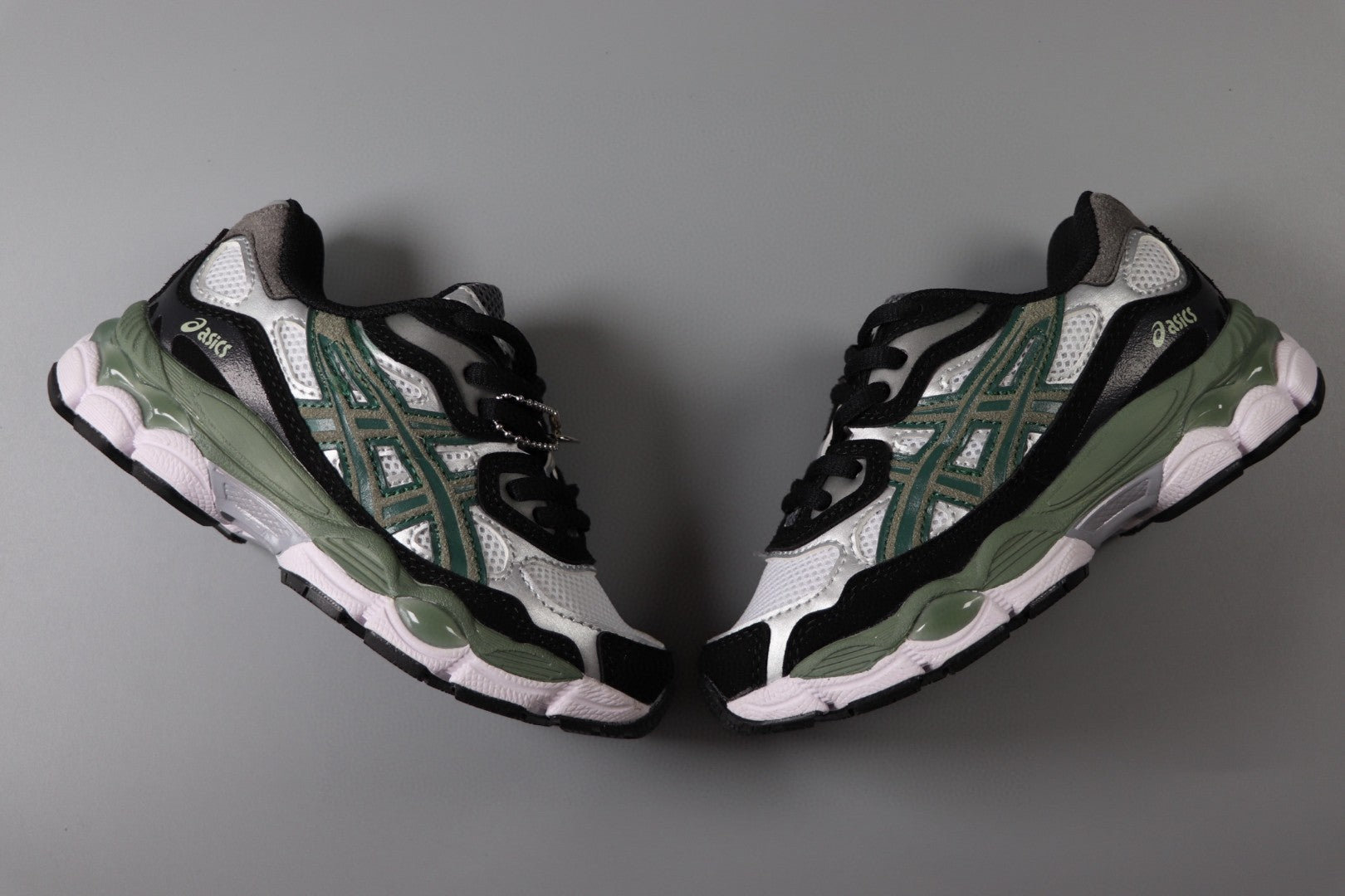 Asics Gel-NYC Professional"   white, black, dark & light  green"