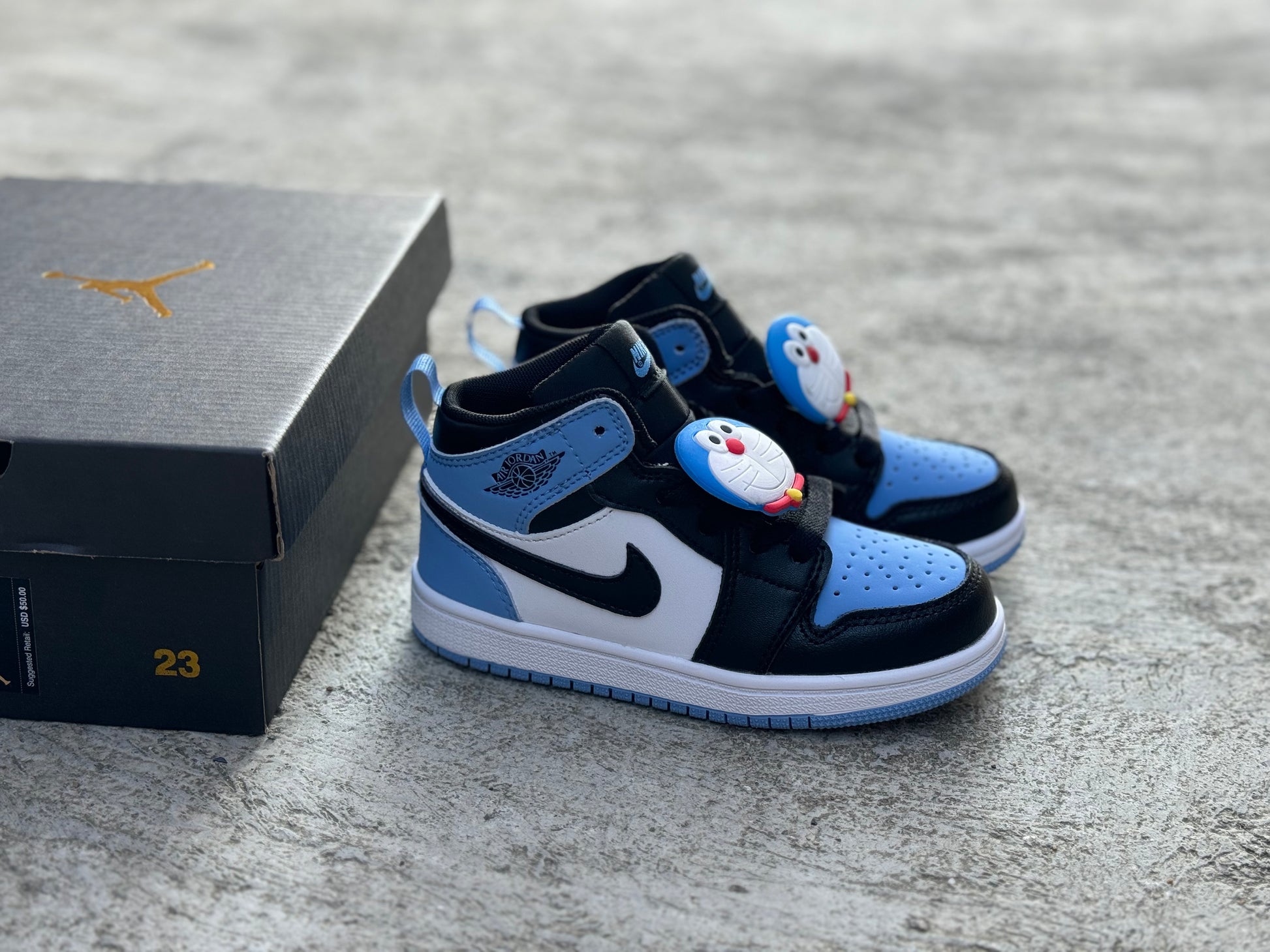 Joe 1 lace up" white, black, & blue"