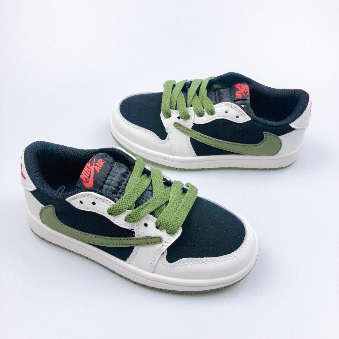Jordan low-top reverse hook black warrior" black, white, green"