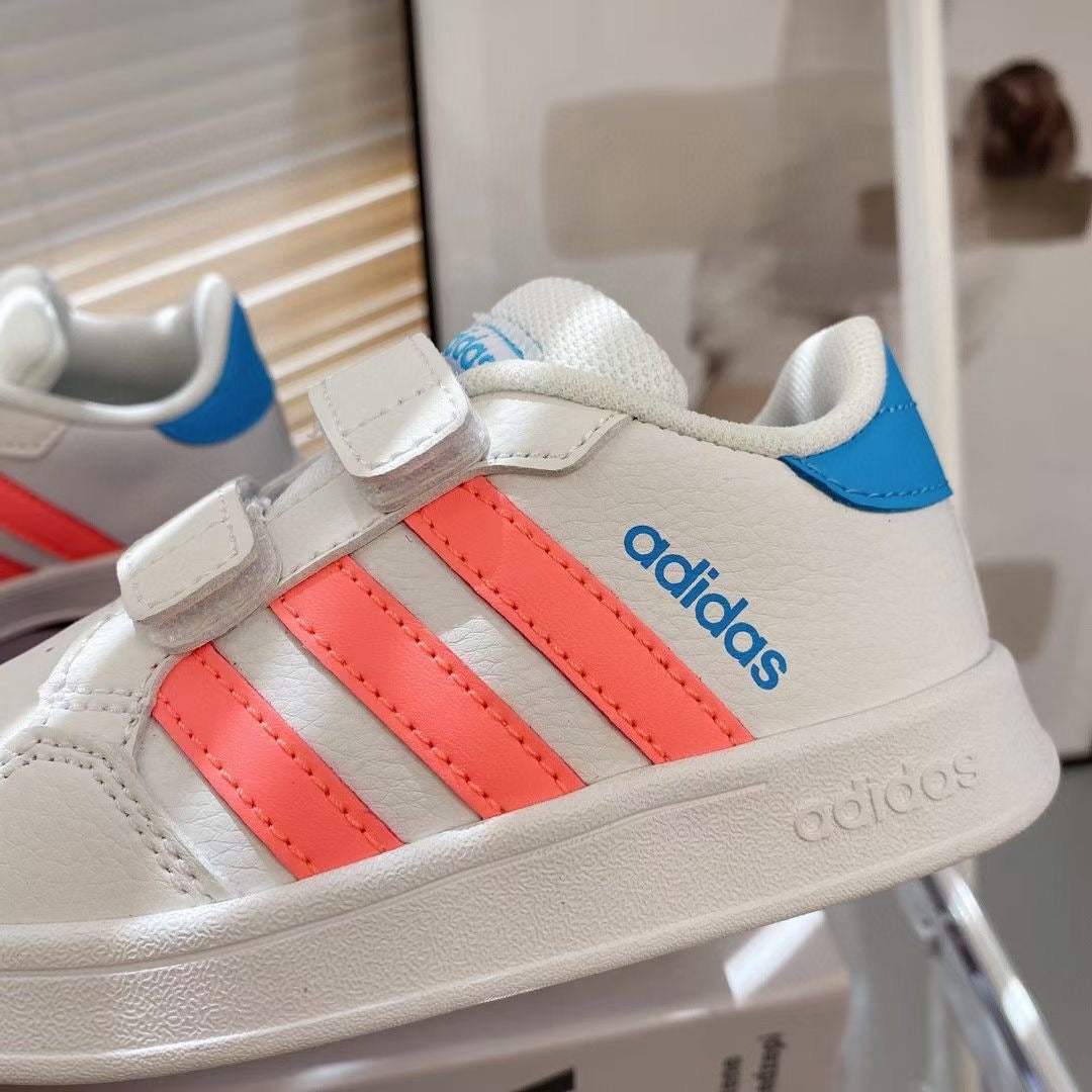 Adidas co-branded Velcro children's shoes" white, pink"