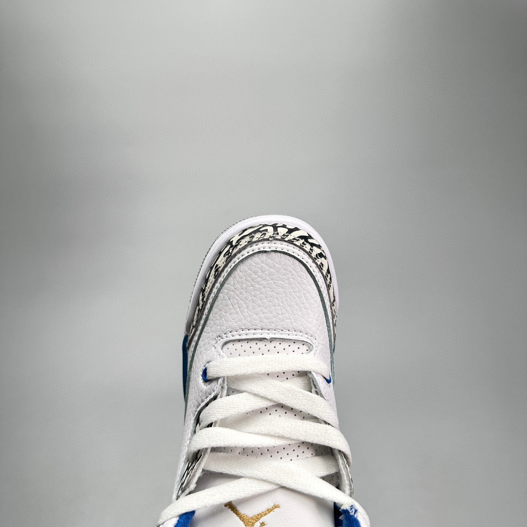 Jordan 3 children's shoes" white, blue"