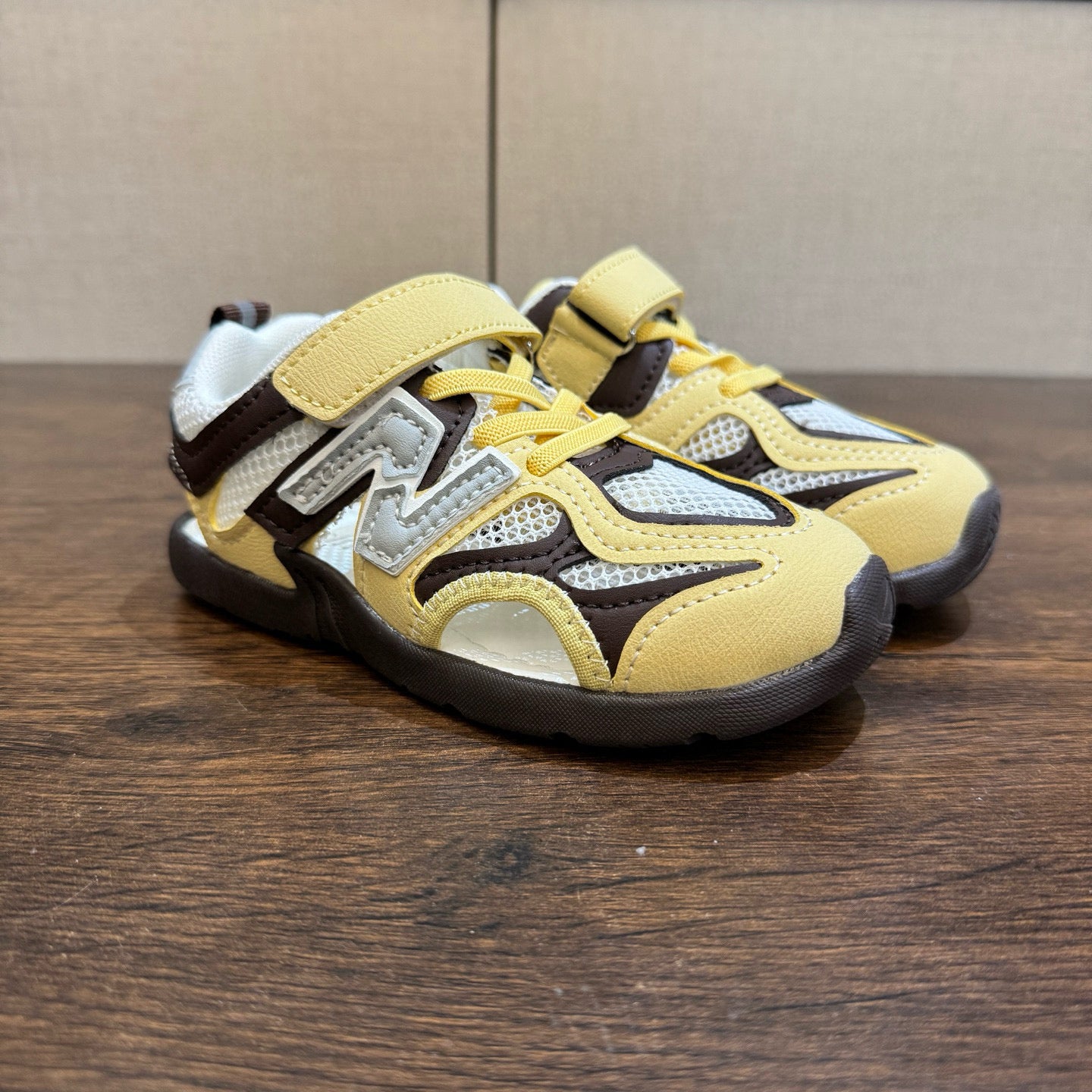 Miumiu co-branded river sandals "  yellow, dark brown"