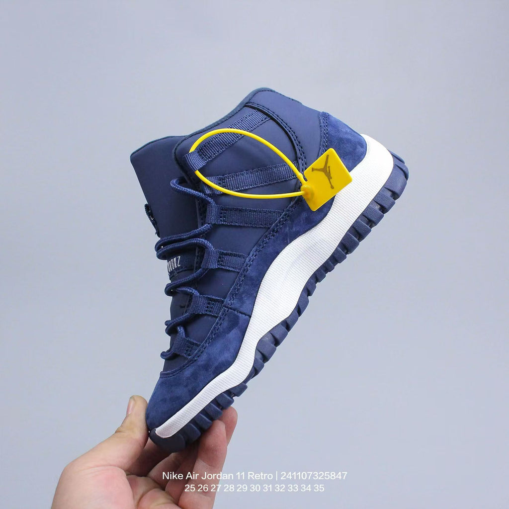 Joe 11 high-top high-quality children's shoes" basketball" Deep blue"