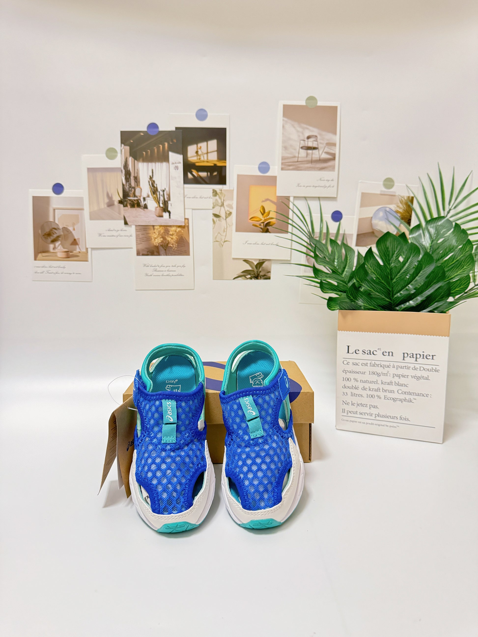 YSS new Velcro sandals "blue and turquoise"